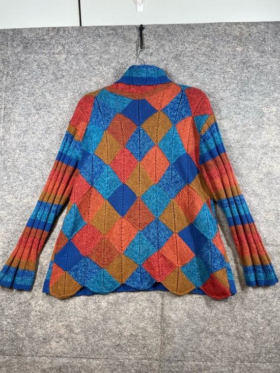 SPANNER Sweaters - Vintage Spanner Colorblock Wool Blend Argyle Knit Sweater Knit XL Relaxed Fit
